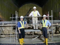 (From left) David Siu, King-leung Tam and Andy Fung in front of the tunnel.